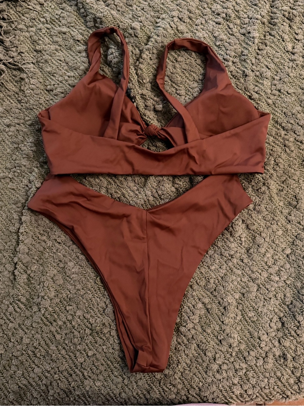 Source Unknown Brown Twist Front Bikini Set - Picture 2 of 2